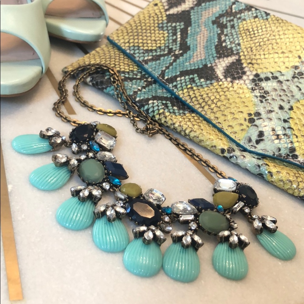 JCREW Blues & Greens Statement Necklace
